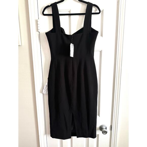 DRESS THE POPULATION Nicole Black Sweetheart Neckline Cocktail Midi Dress M NWT - Picture 3 of 5